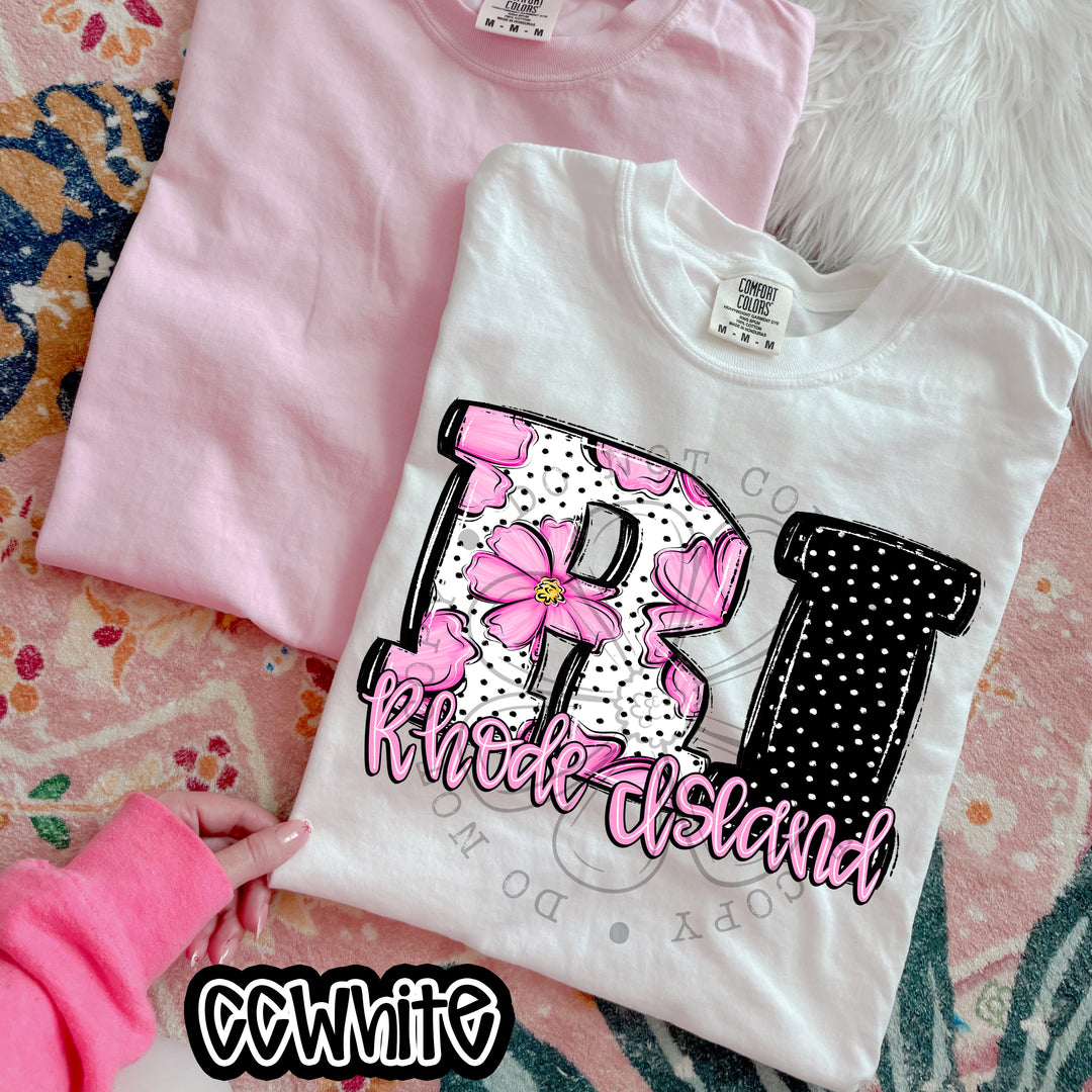 Pink Floral States DTF Print