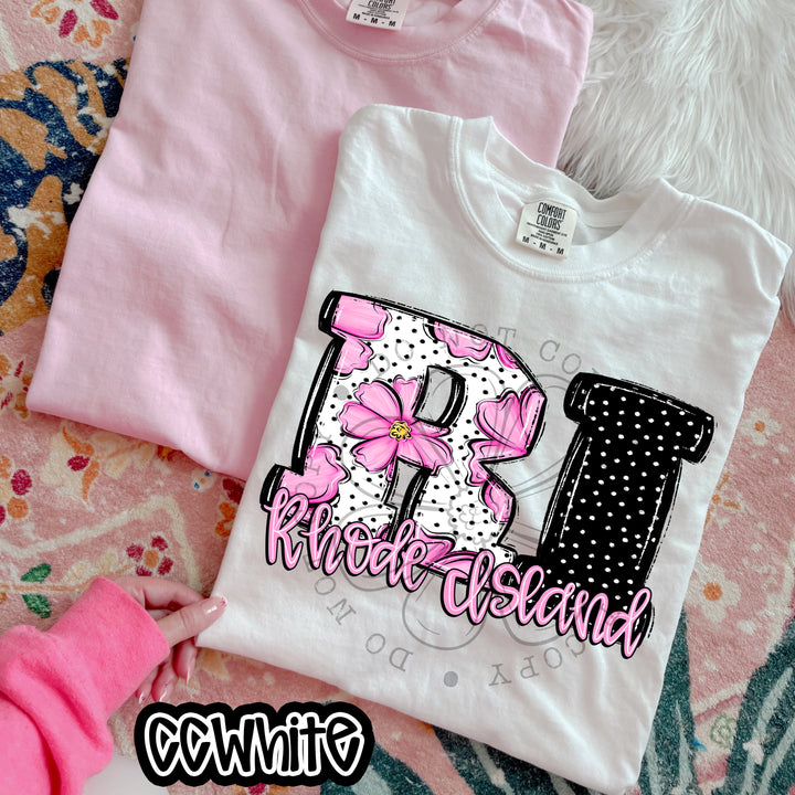 Pink Floral States DTF Print