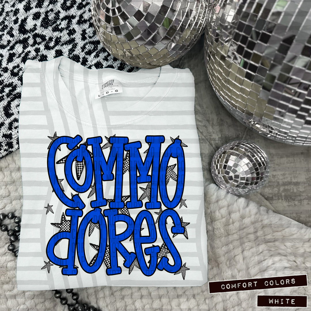 Blue Staggered DTF Print