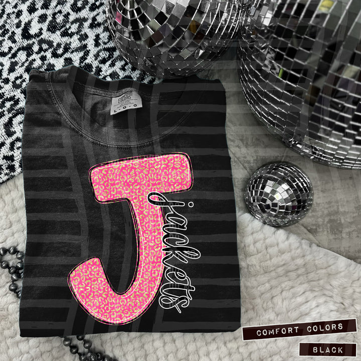 Pink Leopard Initial DTF Print