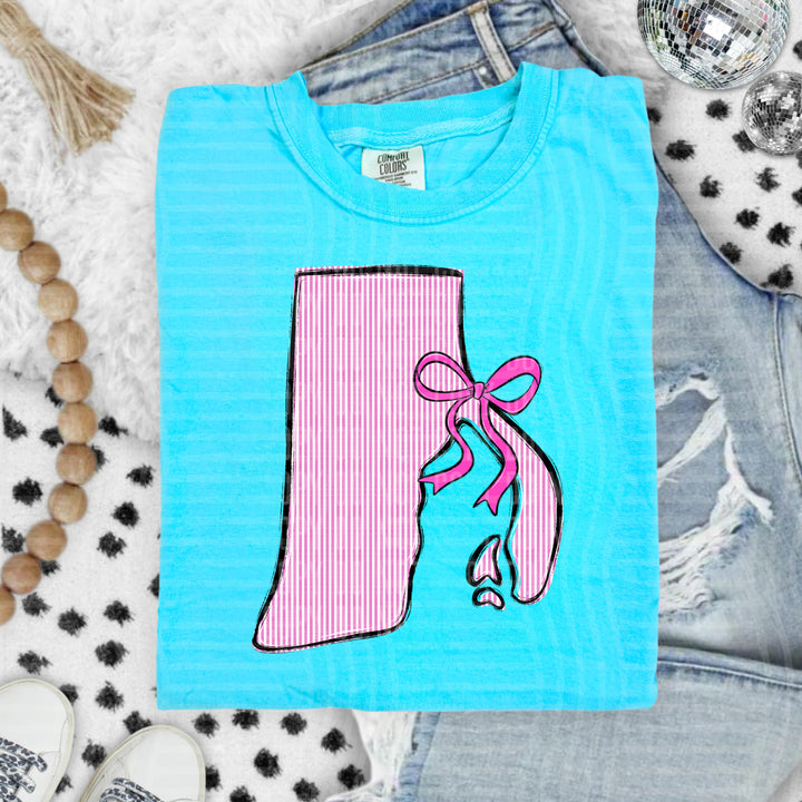 Seersucker States With Bow DTF Print