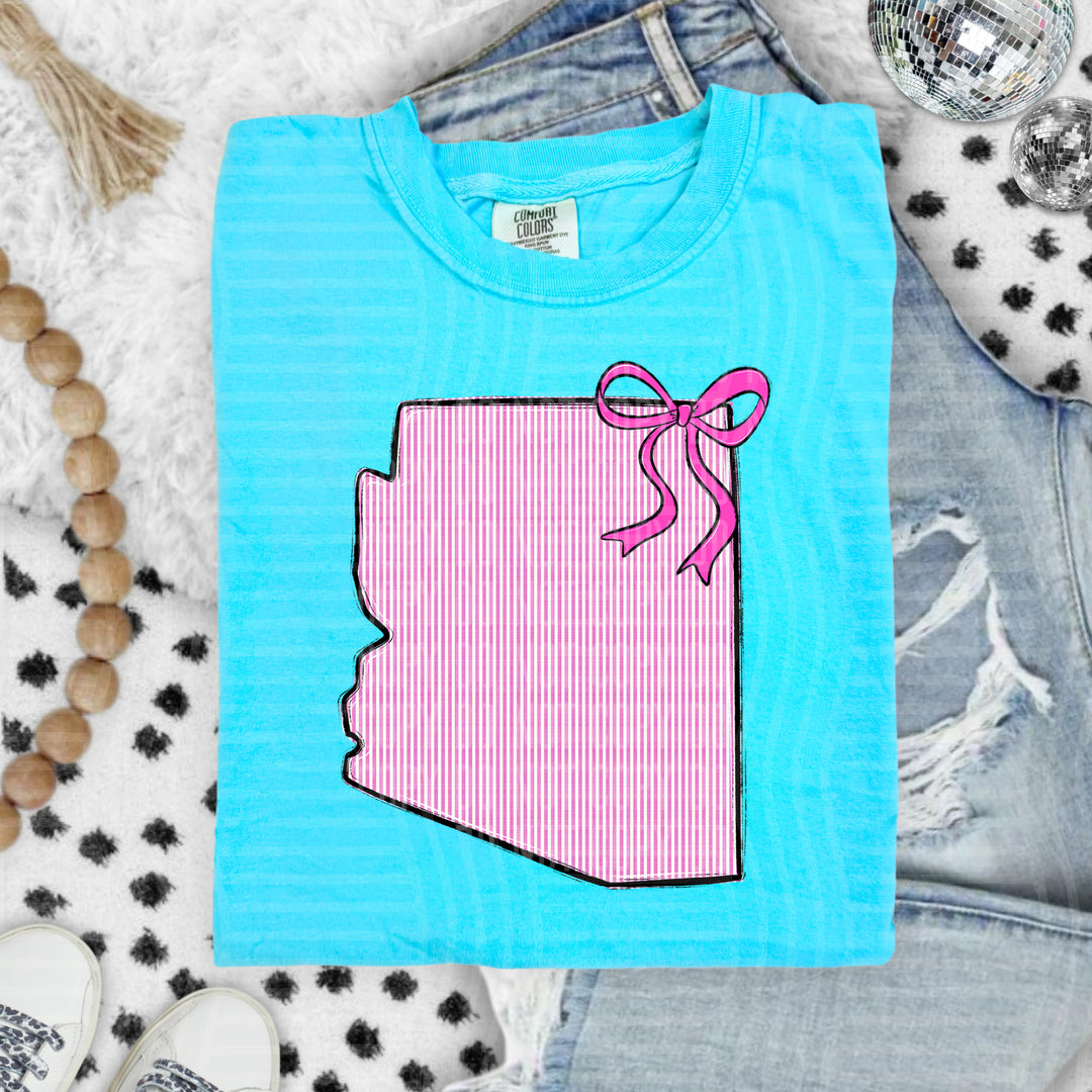 Seersucker States With Bow DTF Print