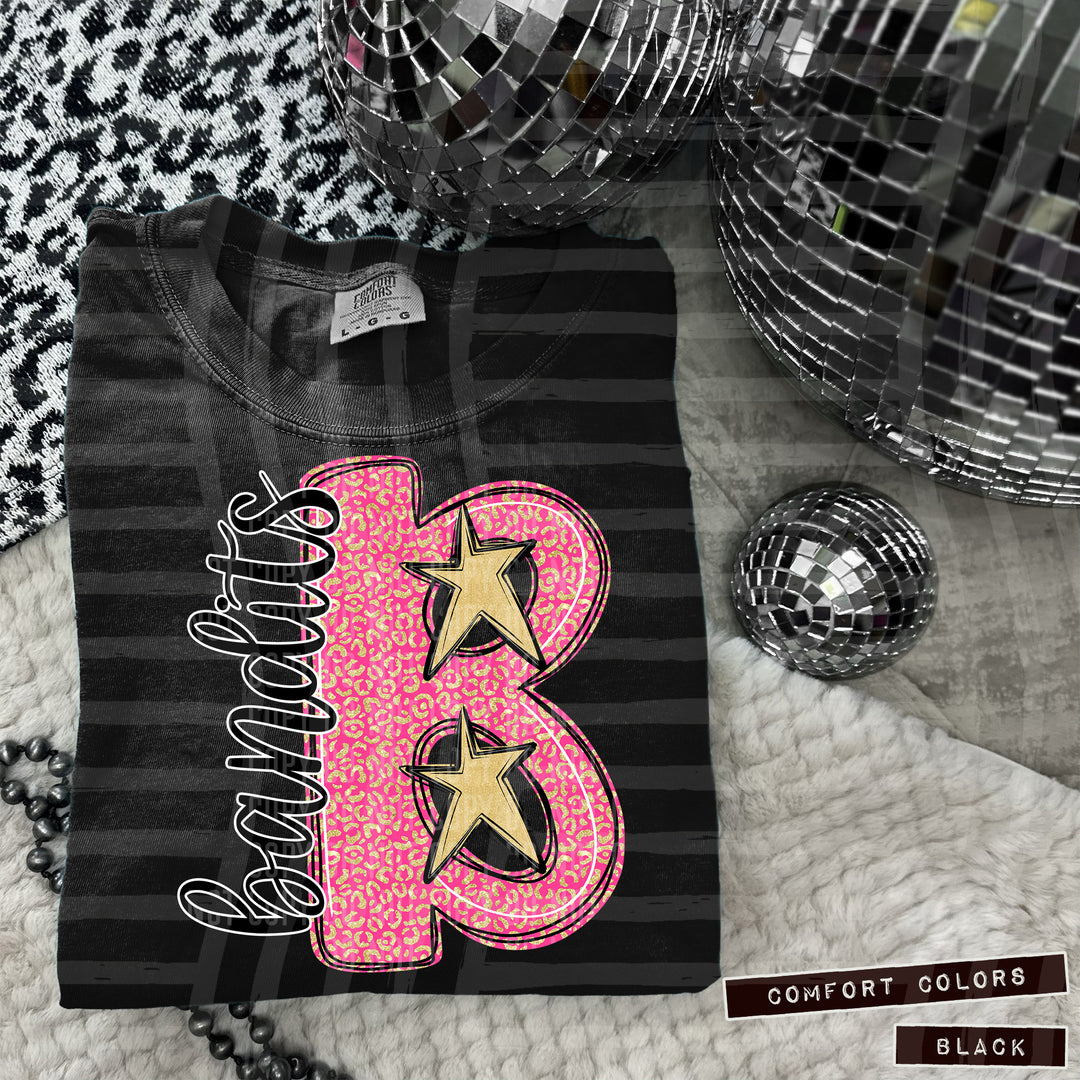 Pink Leopard Initial DTF Print