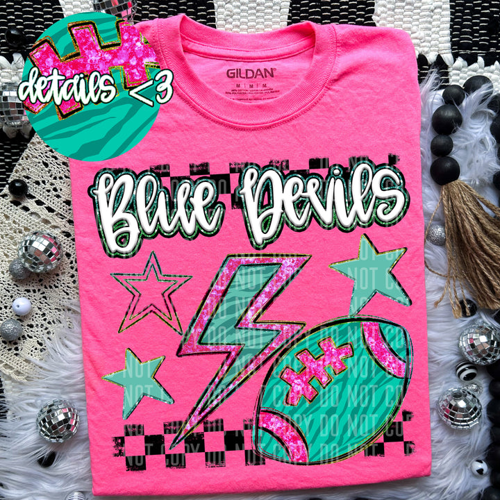 Rainbow Football Bolts DTF Print