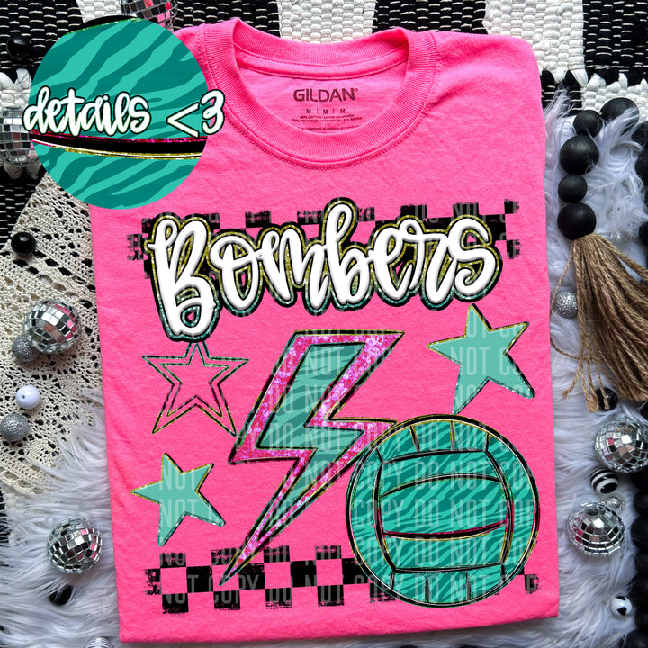 Rainbow Volleyball Bolts DTF Print