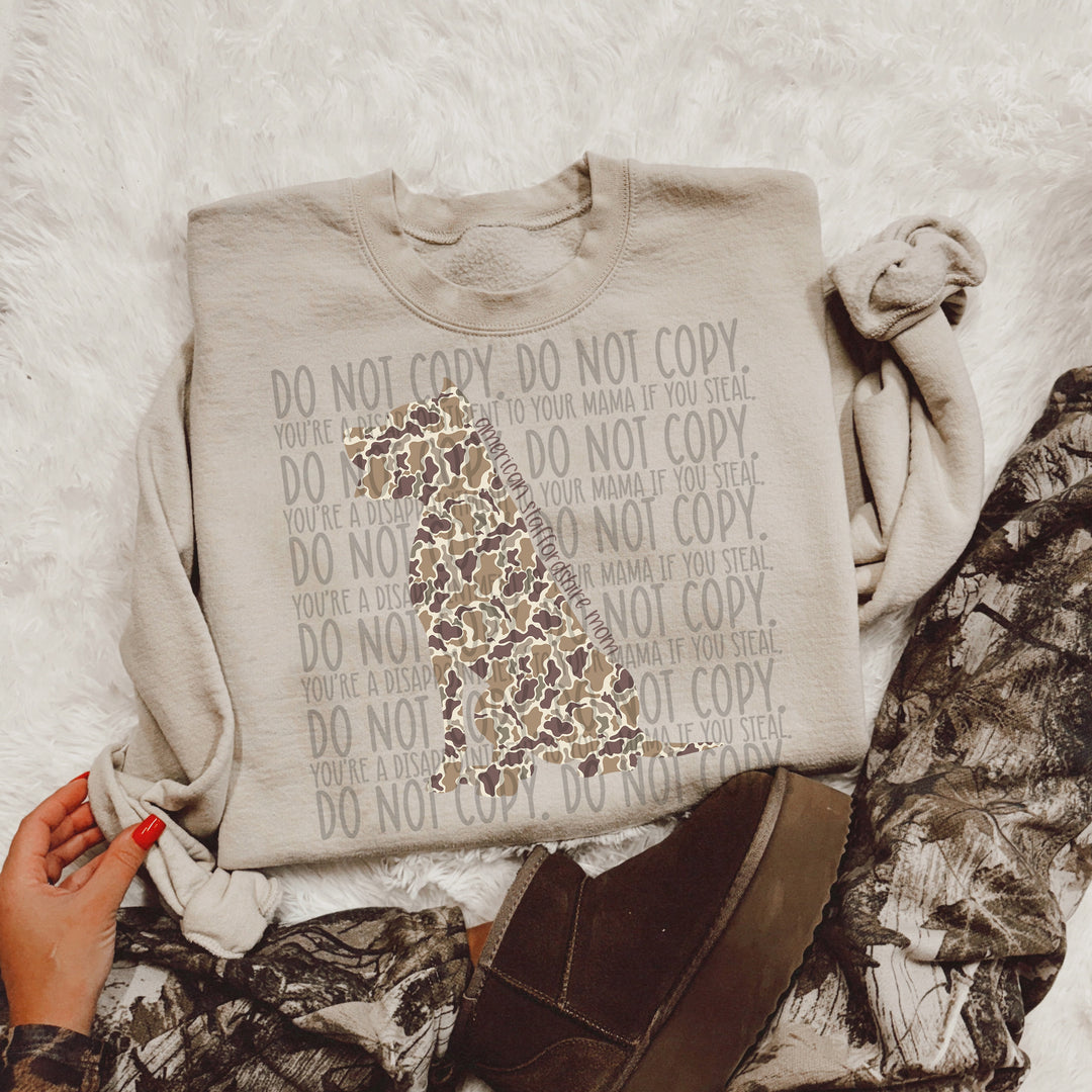 Duck Camo Dog Breeds DTF Print