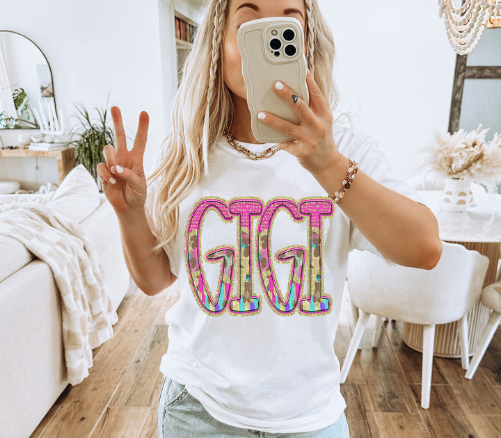 Preppy Leopard No Bow Mom Name DTF Print