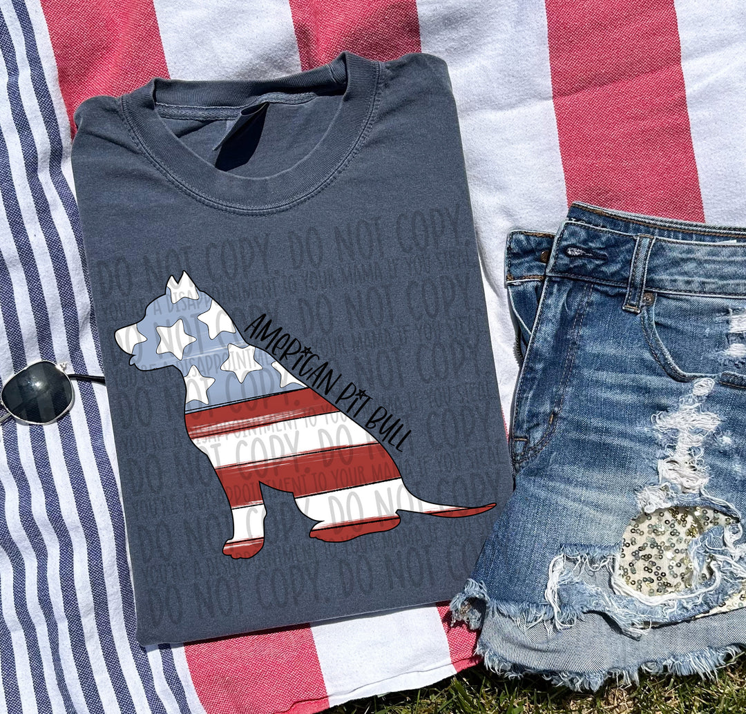 Patriotic Dog Designs Black Text DTF Print