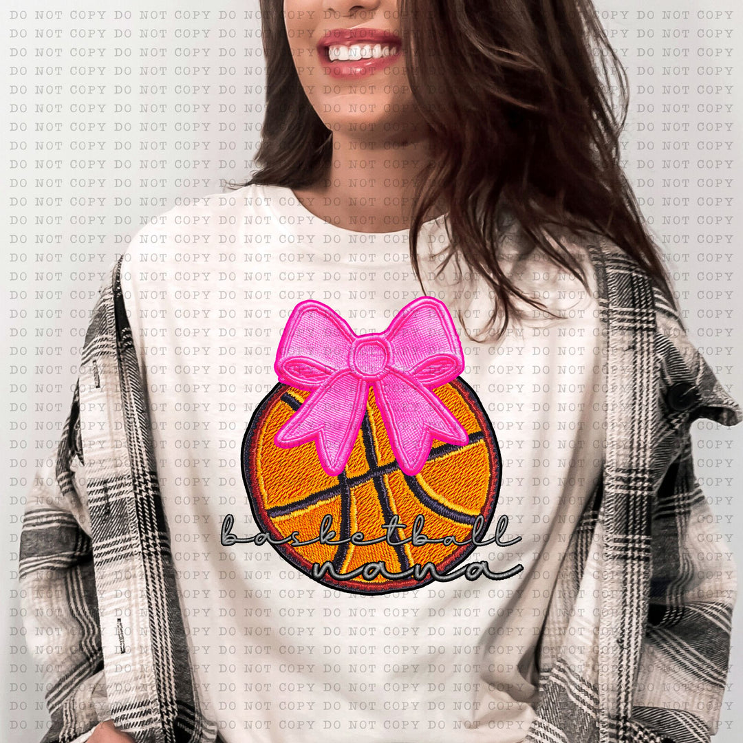 Basketball Nana Coquette Faux Patch DTF Print