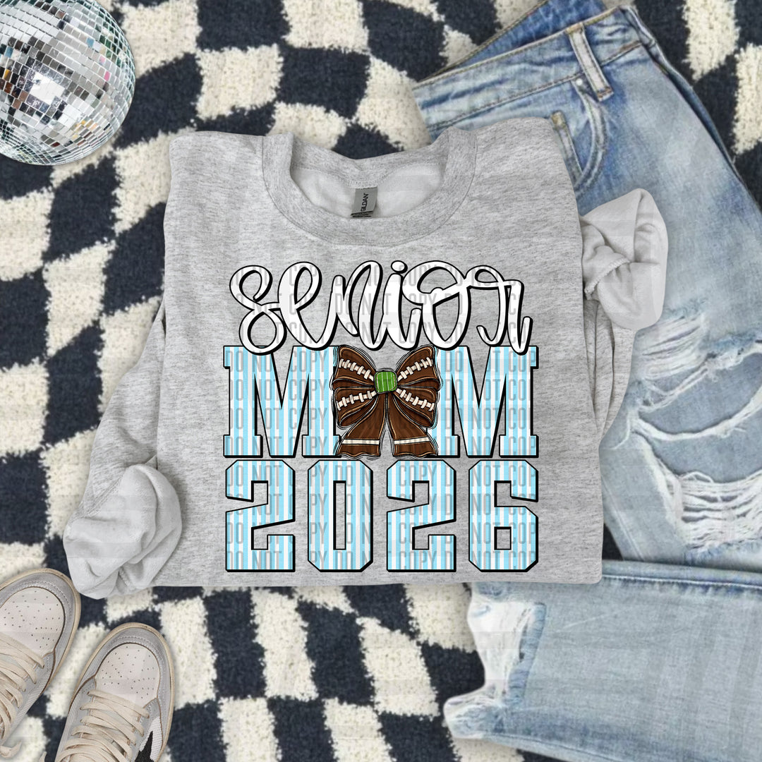 Senior Mom Football Seersucker DTF Print