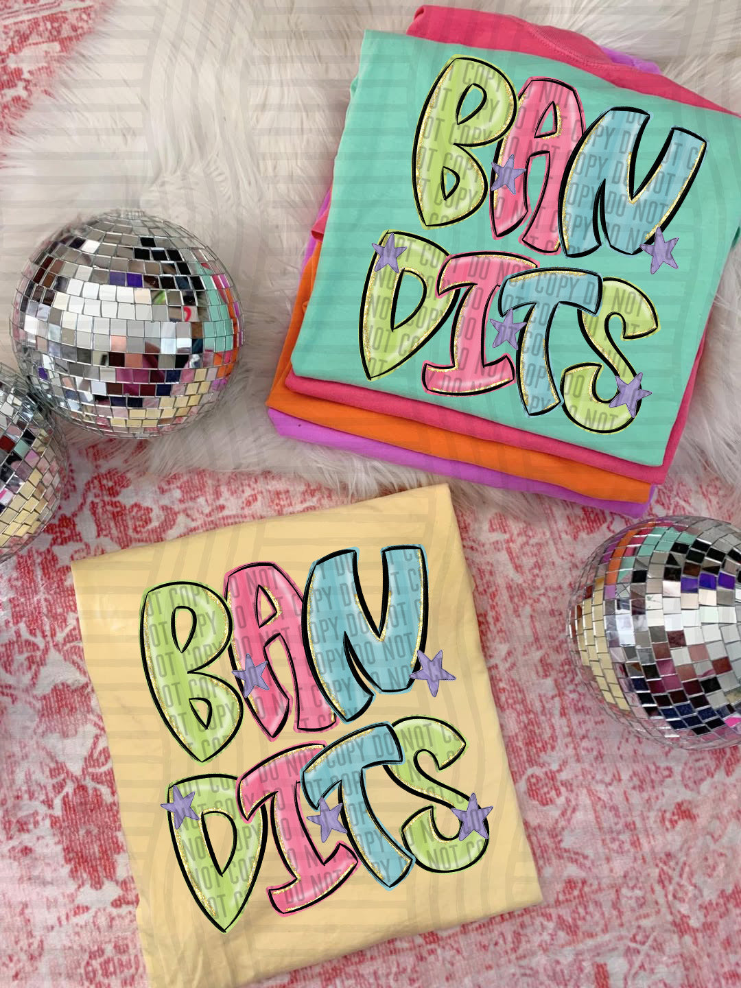 Glittery & Preppy Mascots DTF Print