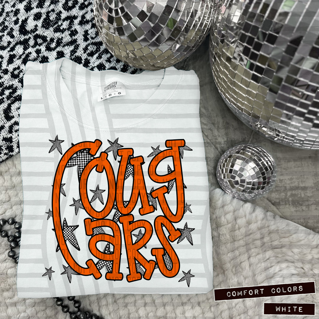 Orange Staggered DTF Print