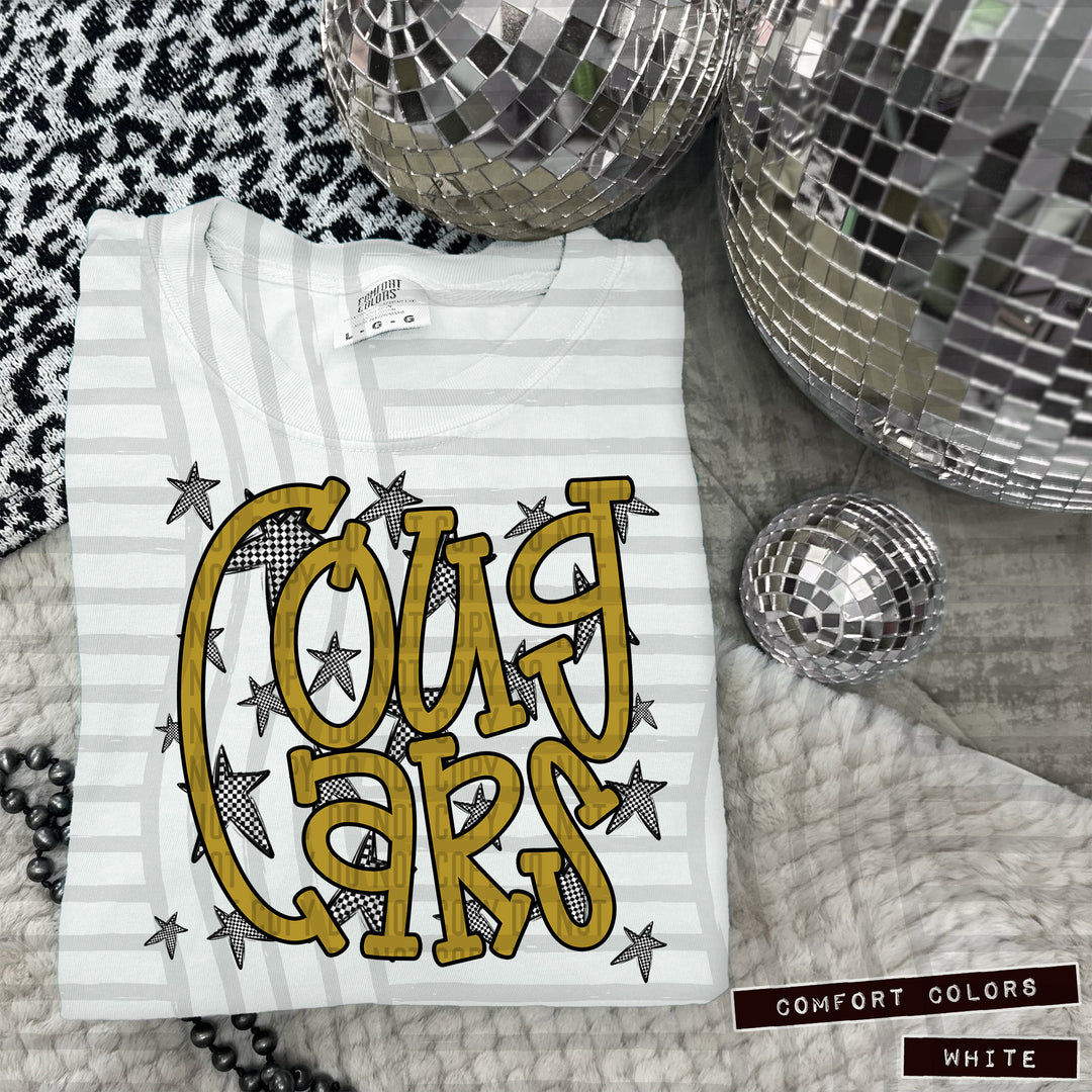 Gold Staggered DTF Print
