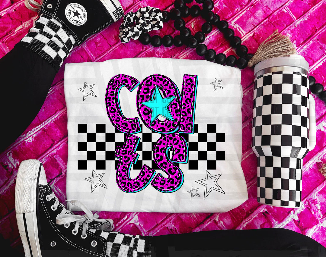 Pink Neon Leopard DTF Print