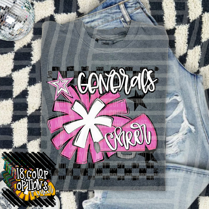 Cheer Pom With Names Sage DTF Print