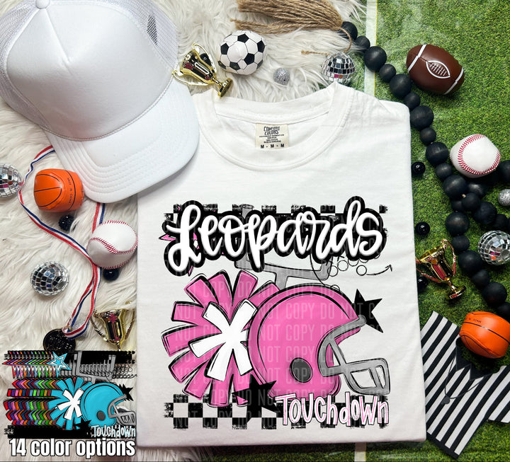 Helmet Pom Mascots Colors Purple DTF Print