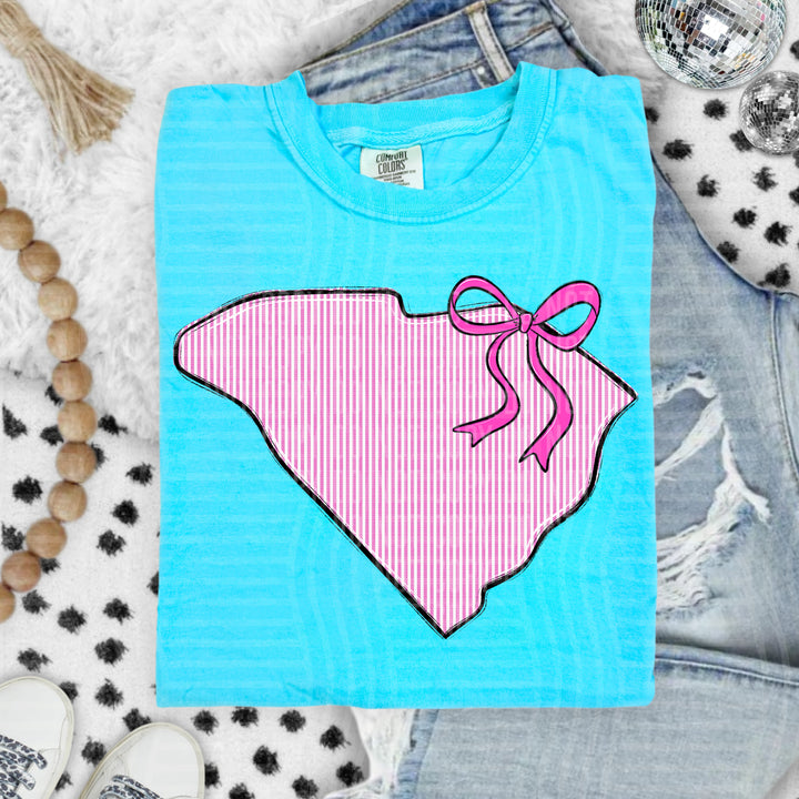 Seersucker States With Bow DTF Print