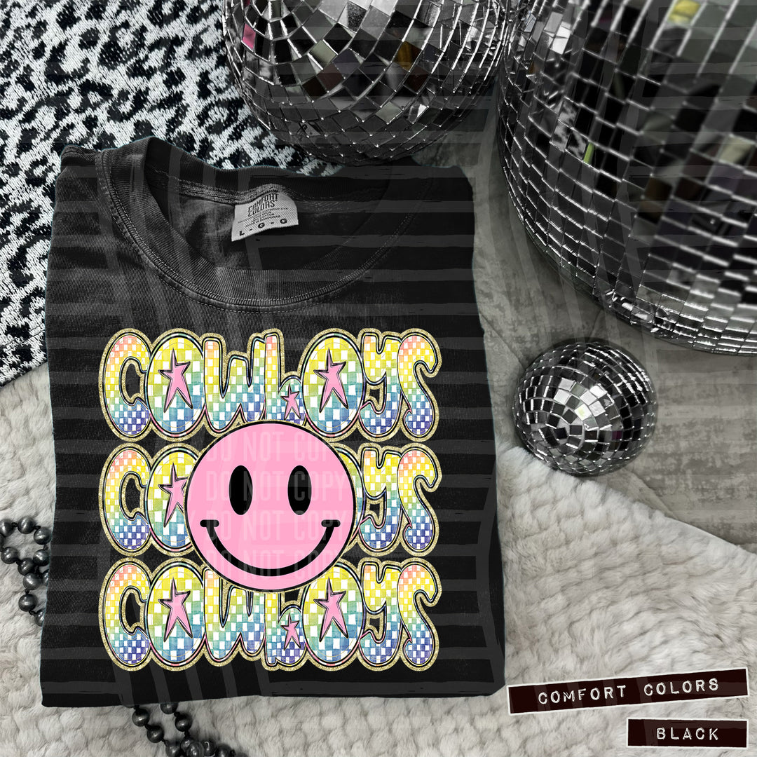 Pink Smiley Triple Stack DTF Print