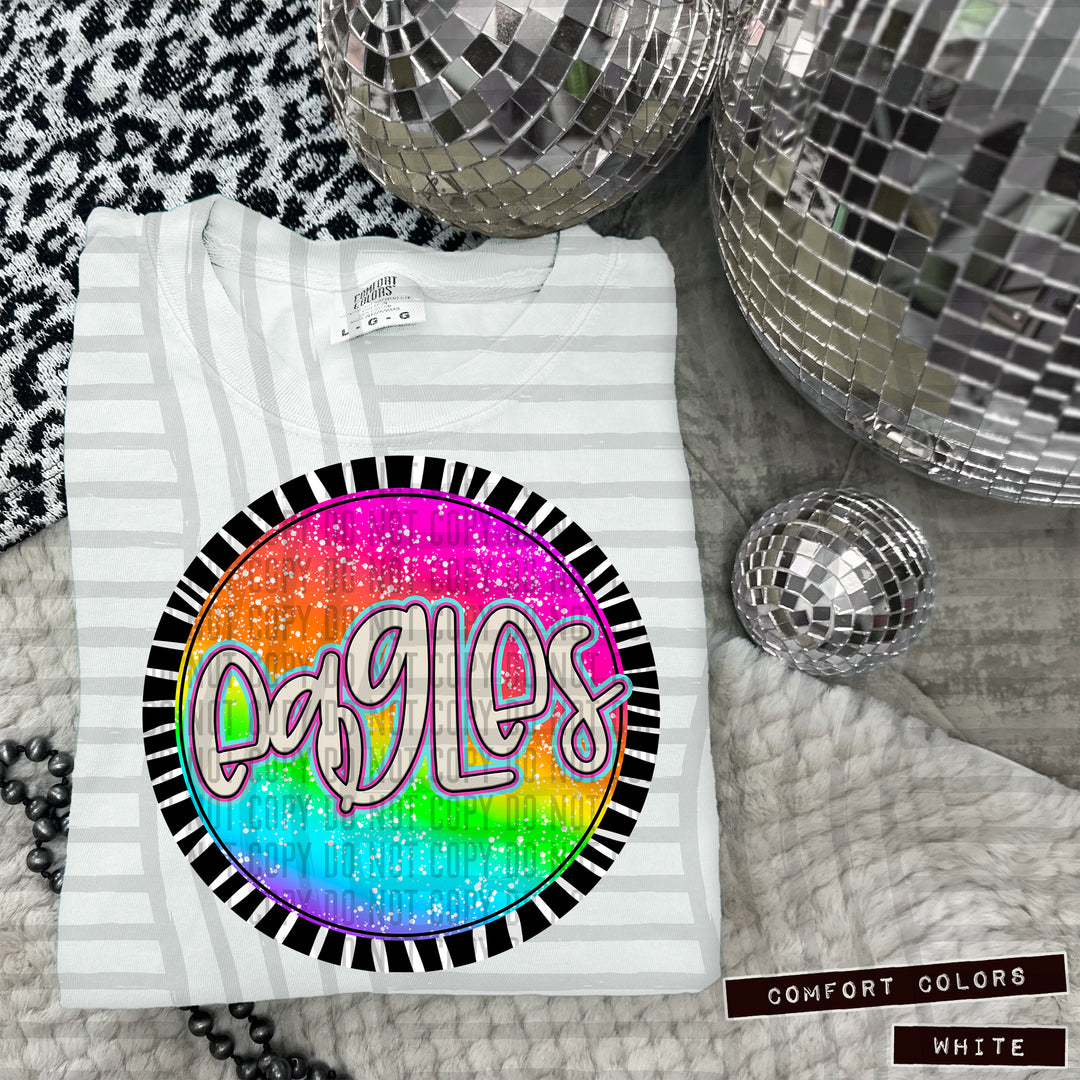 Rainbow Splatter Rounds DTF Print