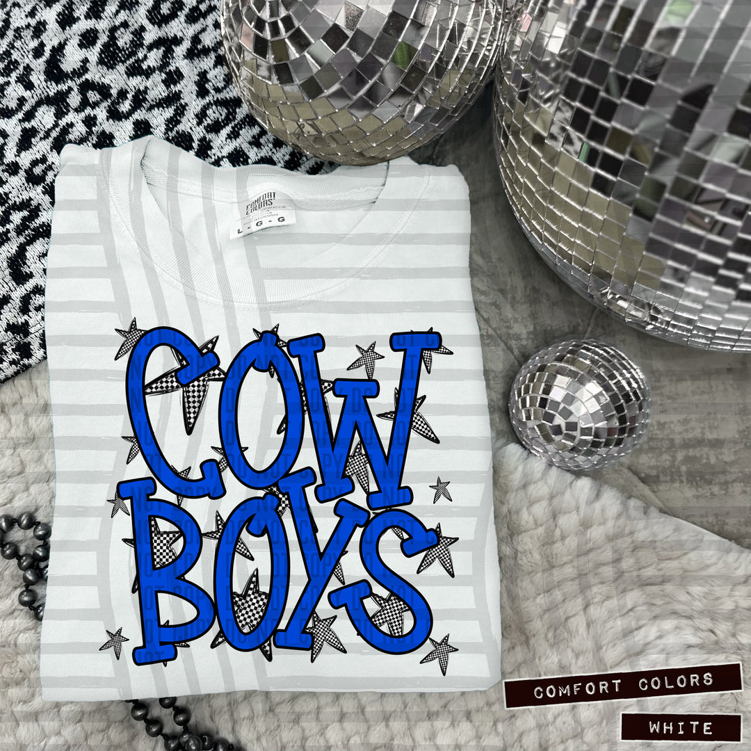 Blue Staggered DTF Print