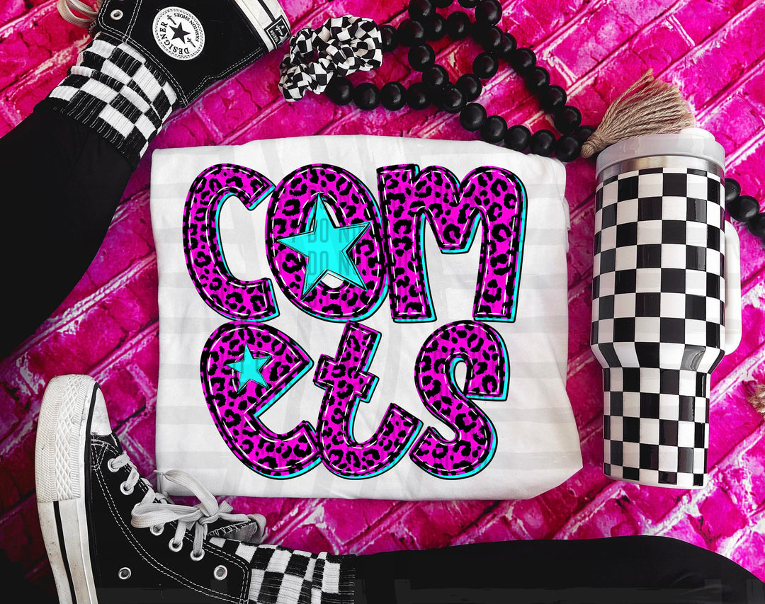 Pink Neon Leopard DTF Print