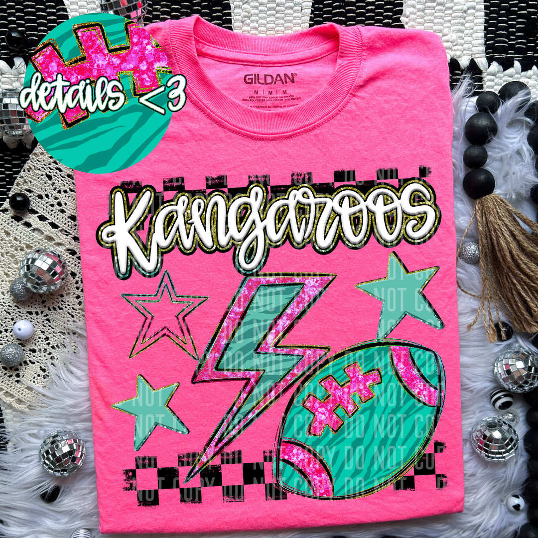 Rainbow Football Bolts DTF Print
