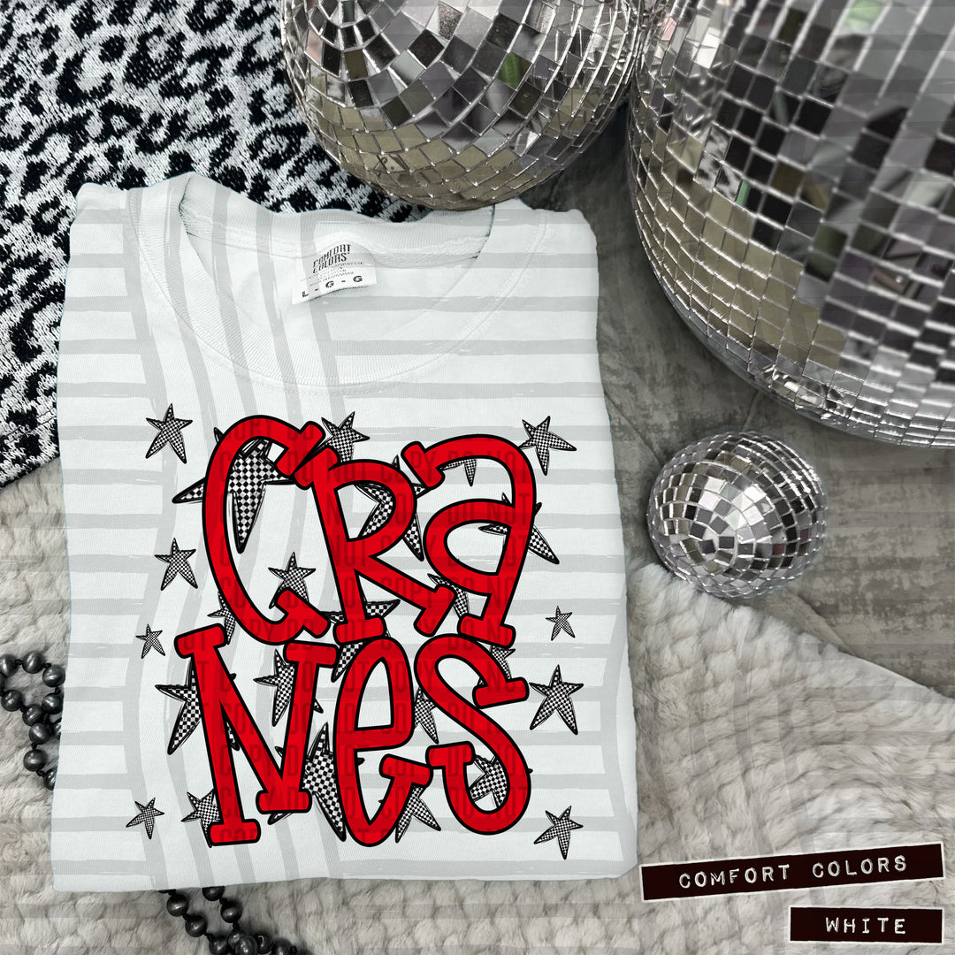 Red Staggered DTF Print