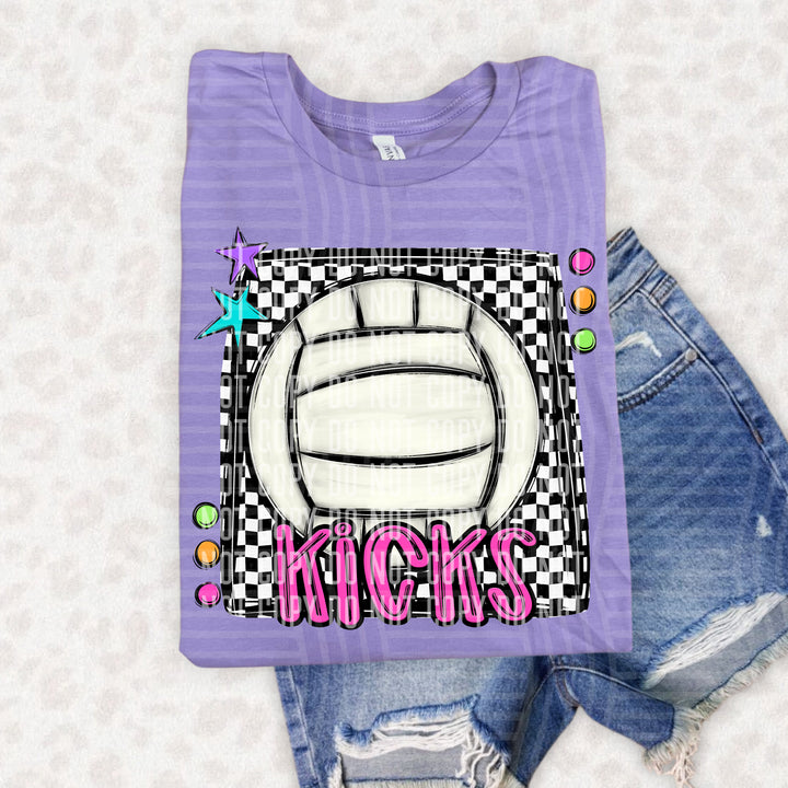 Bright Preppy Volleyball DTF Print