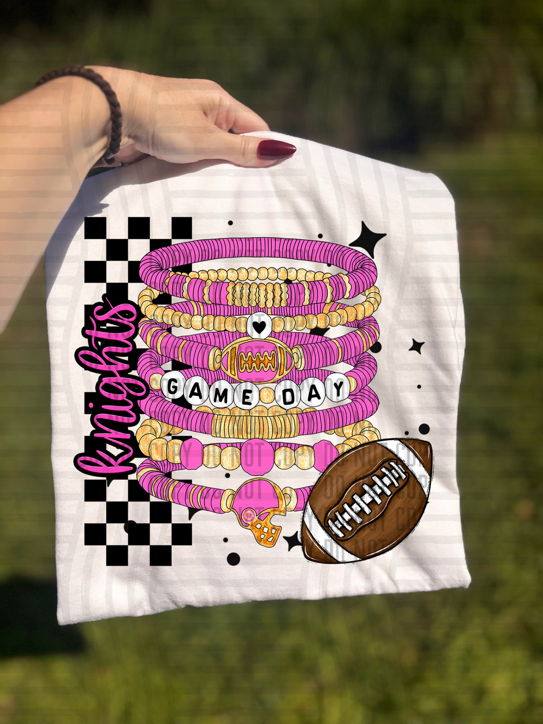 Pink Game Day Bracelets DTF Print