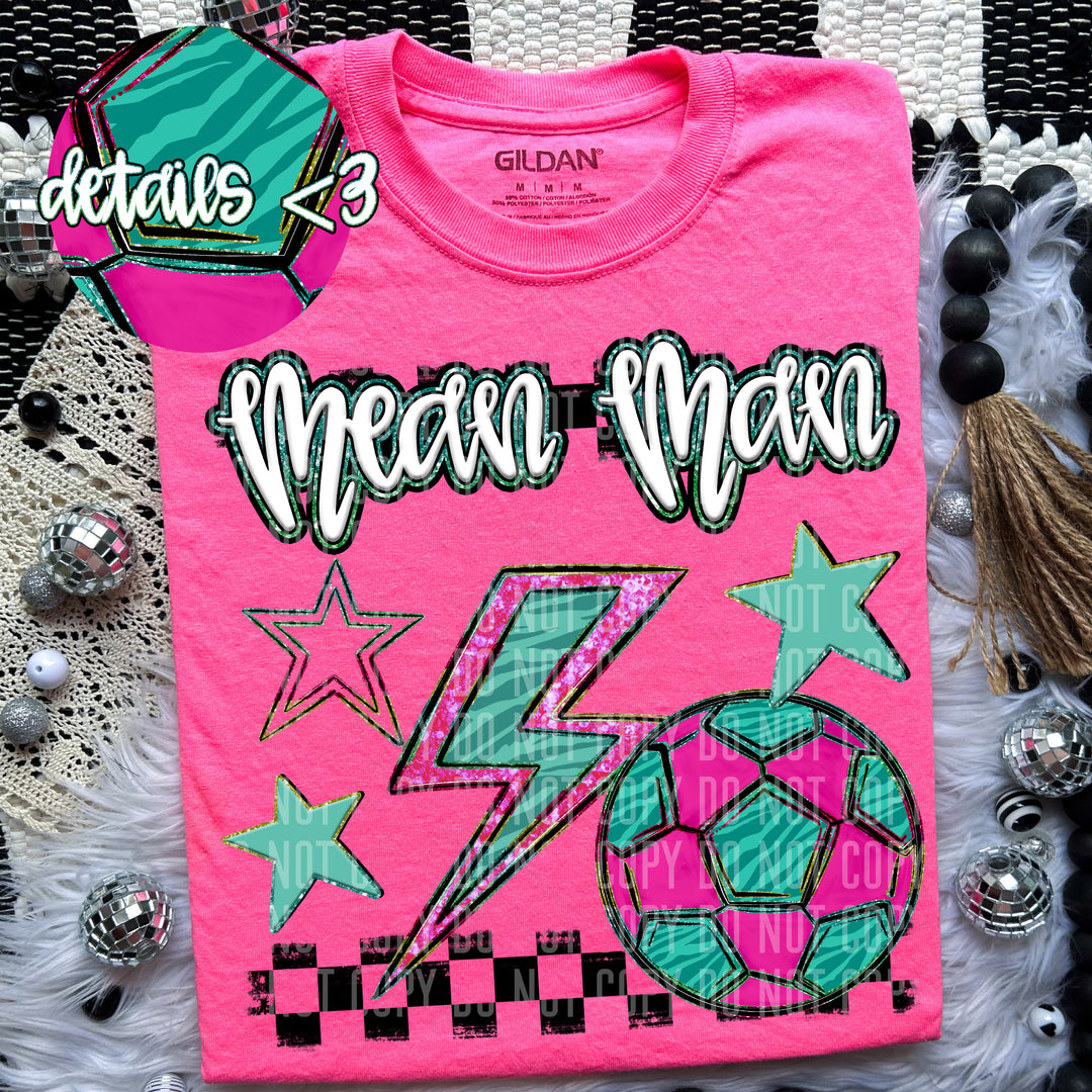 Rainbow Soccer Bolts DTF Print