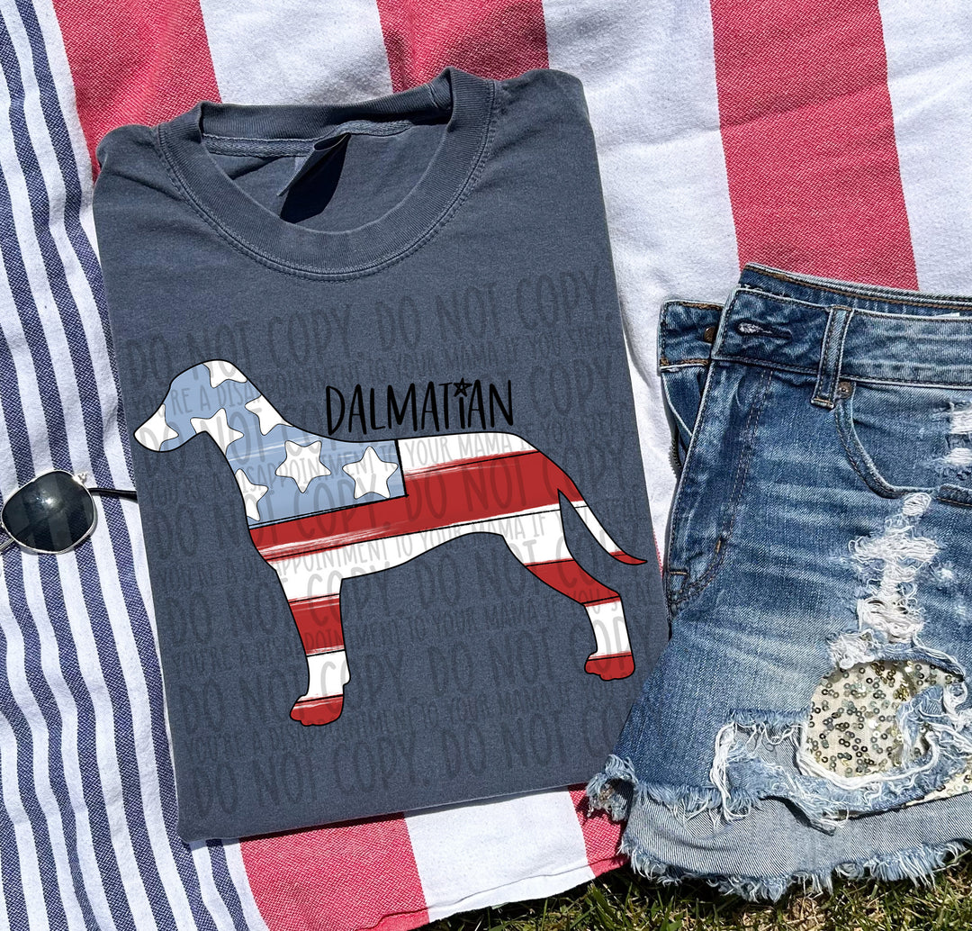 Patriotic Dog Designs Black Text DTF Print