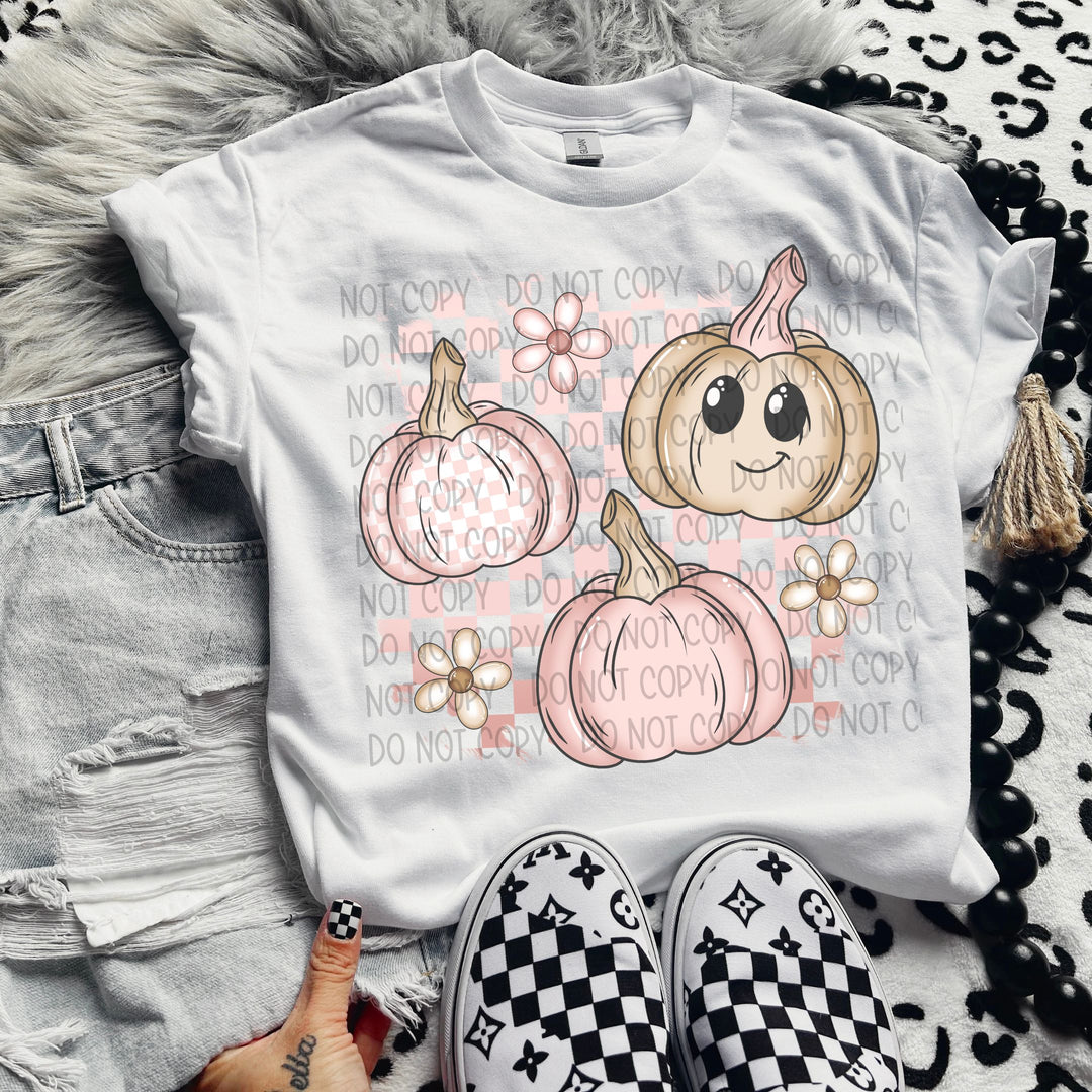 Light Pink Pumpkins DTF Print