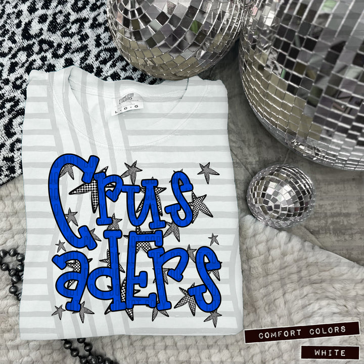 Blue Staggered DTF Print