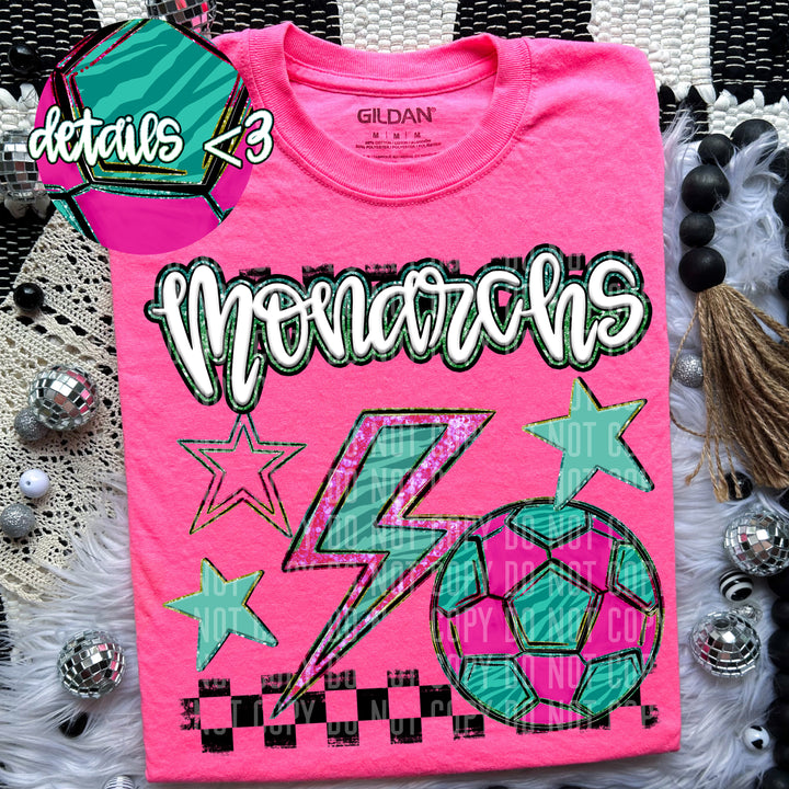 Rainbow Soccer Bolts DTF Print