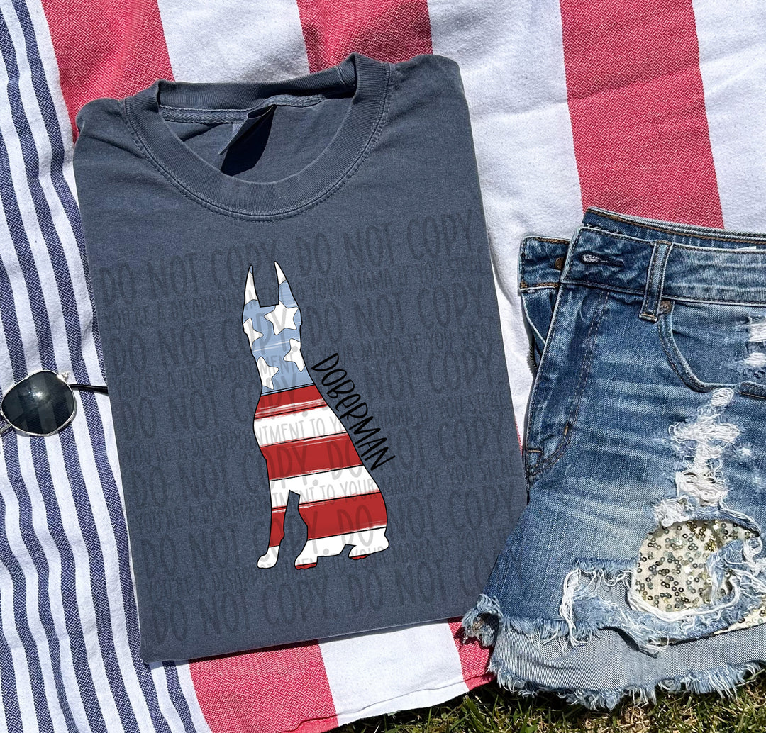 Patriotic Dog Designs Black Text DTF Print