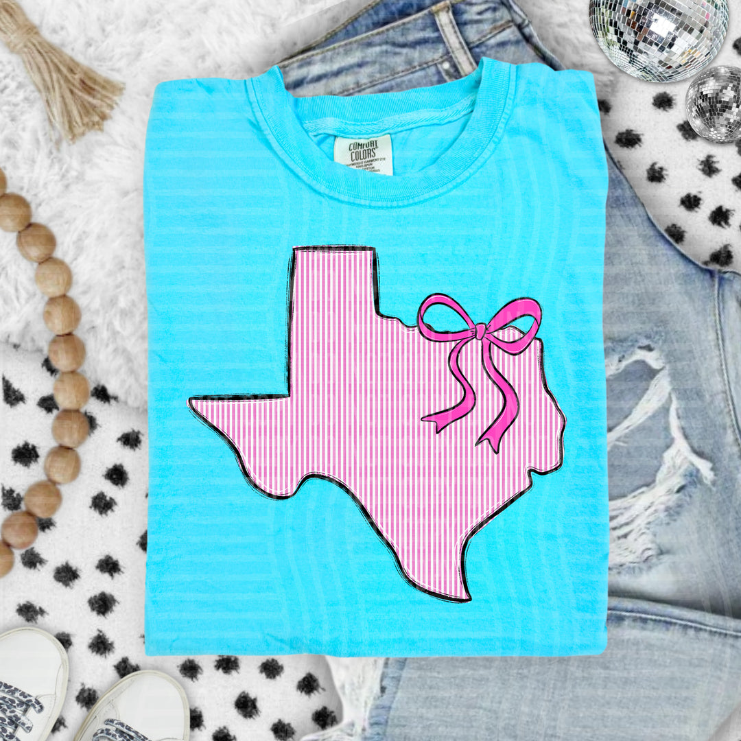 Seersucker States With Bow DTF Print