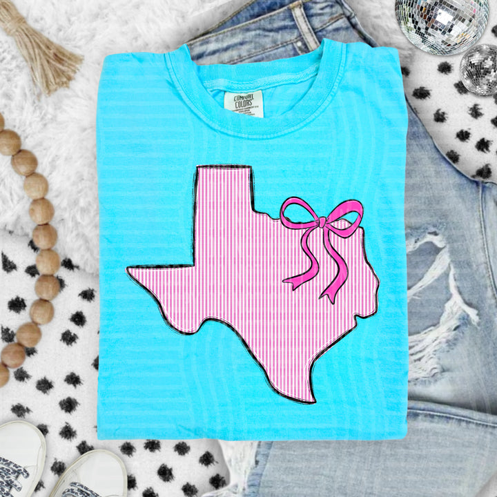 Seersucker States With Bow DTF Print