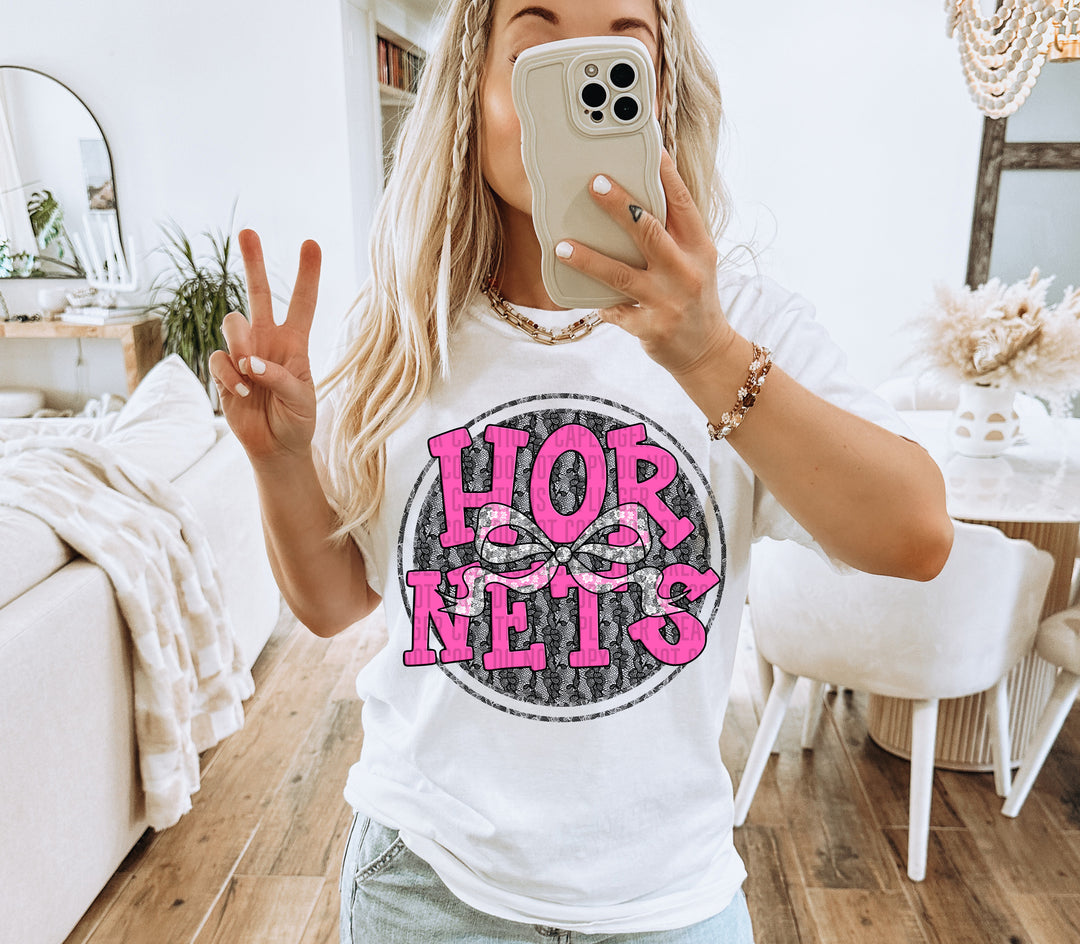 Hot Pink Lace DTF Print