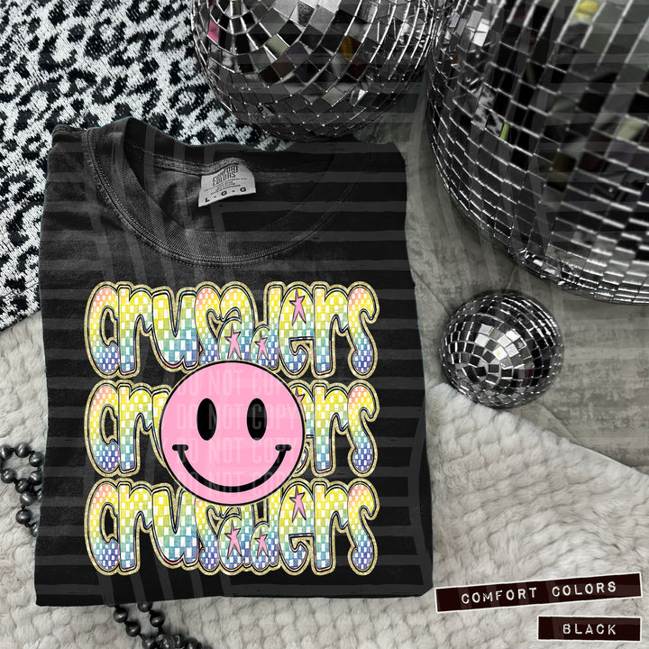 Pink Smiley Triple Stack DTF Print