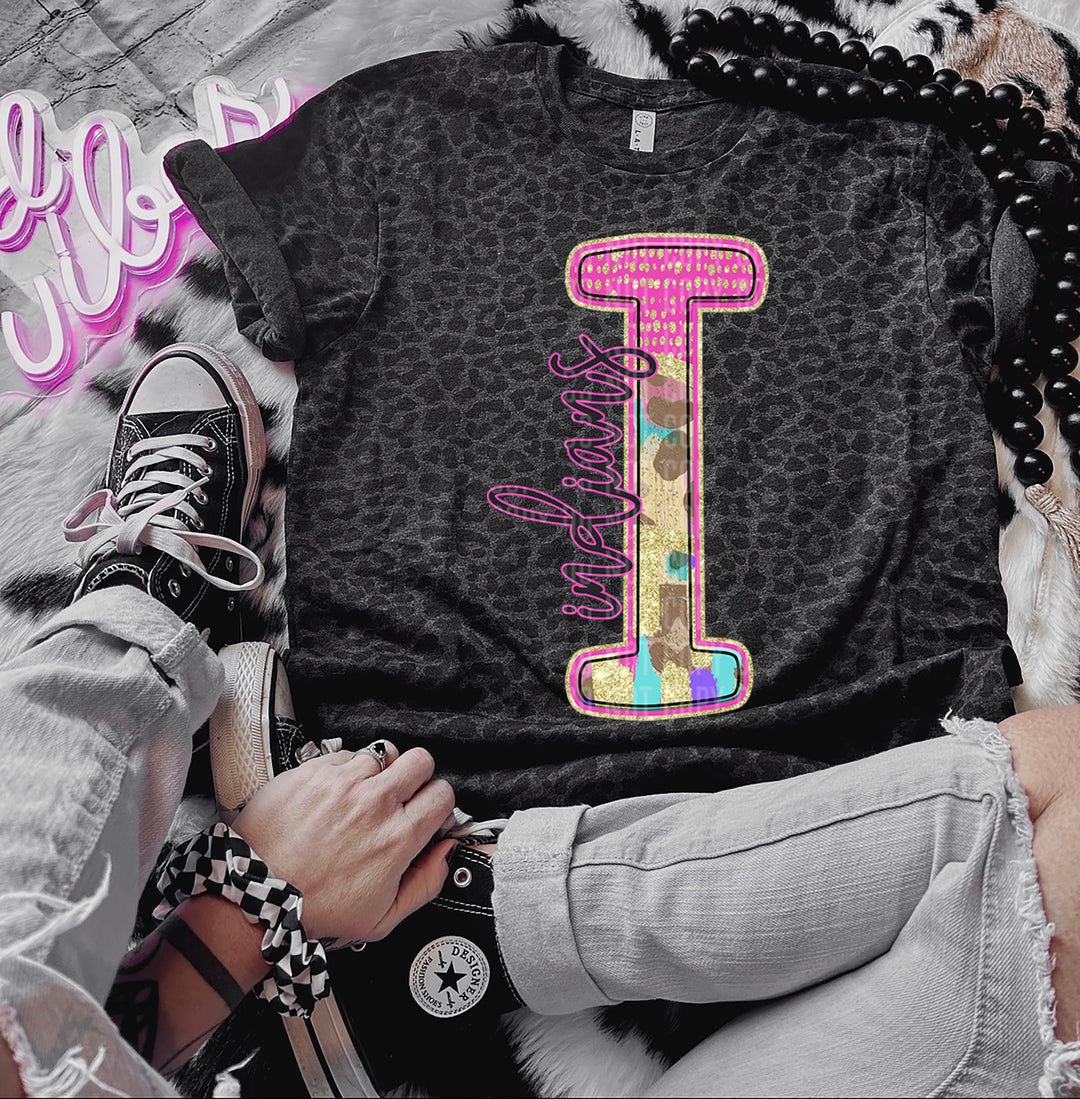 Rainbow Leopard Single Letters DTF Print