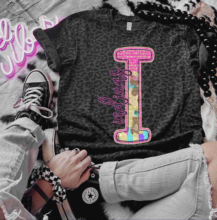 Rainbow Leopard Single Letters DTF Print