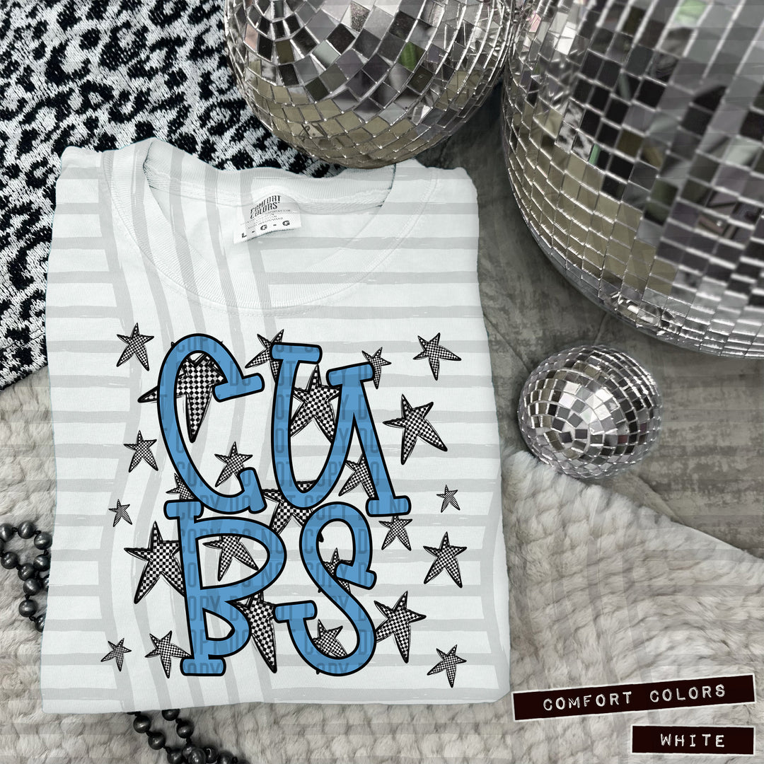 Columbia Blue Staggered DTF Print