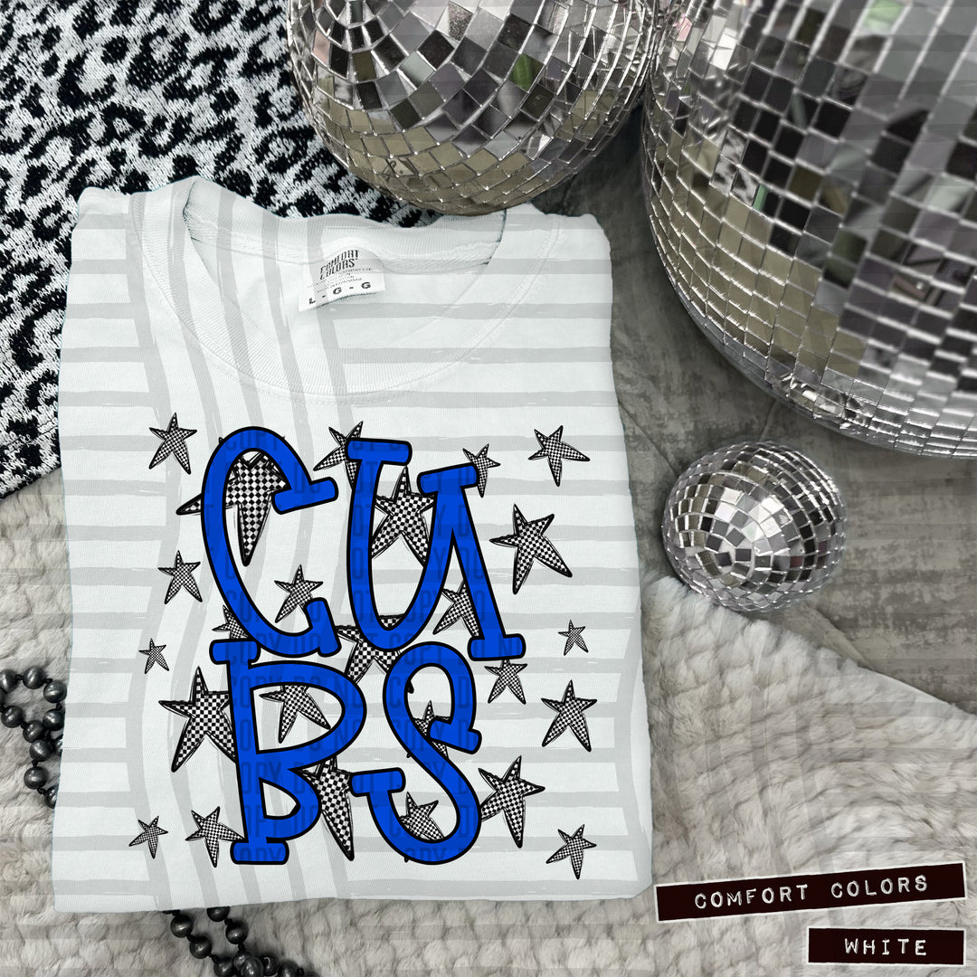 Blue Staggered DTF Print