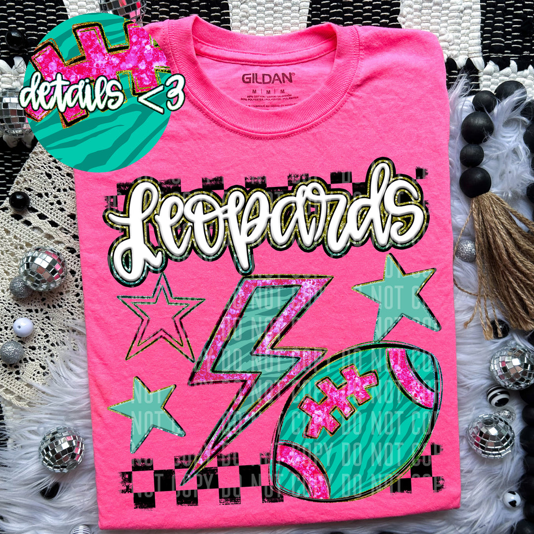 Rainbow Football Bolts DTF Print
