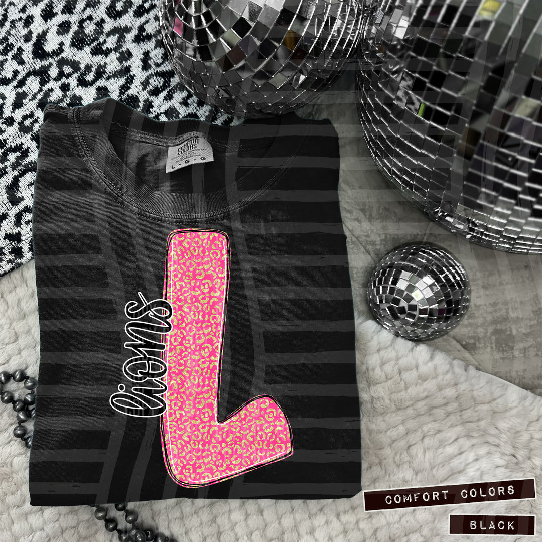 Pink Leopard Initial DTF Print