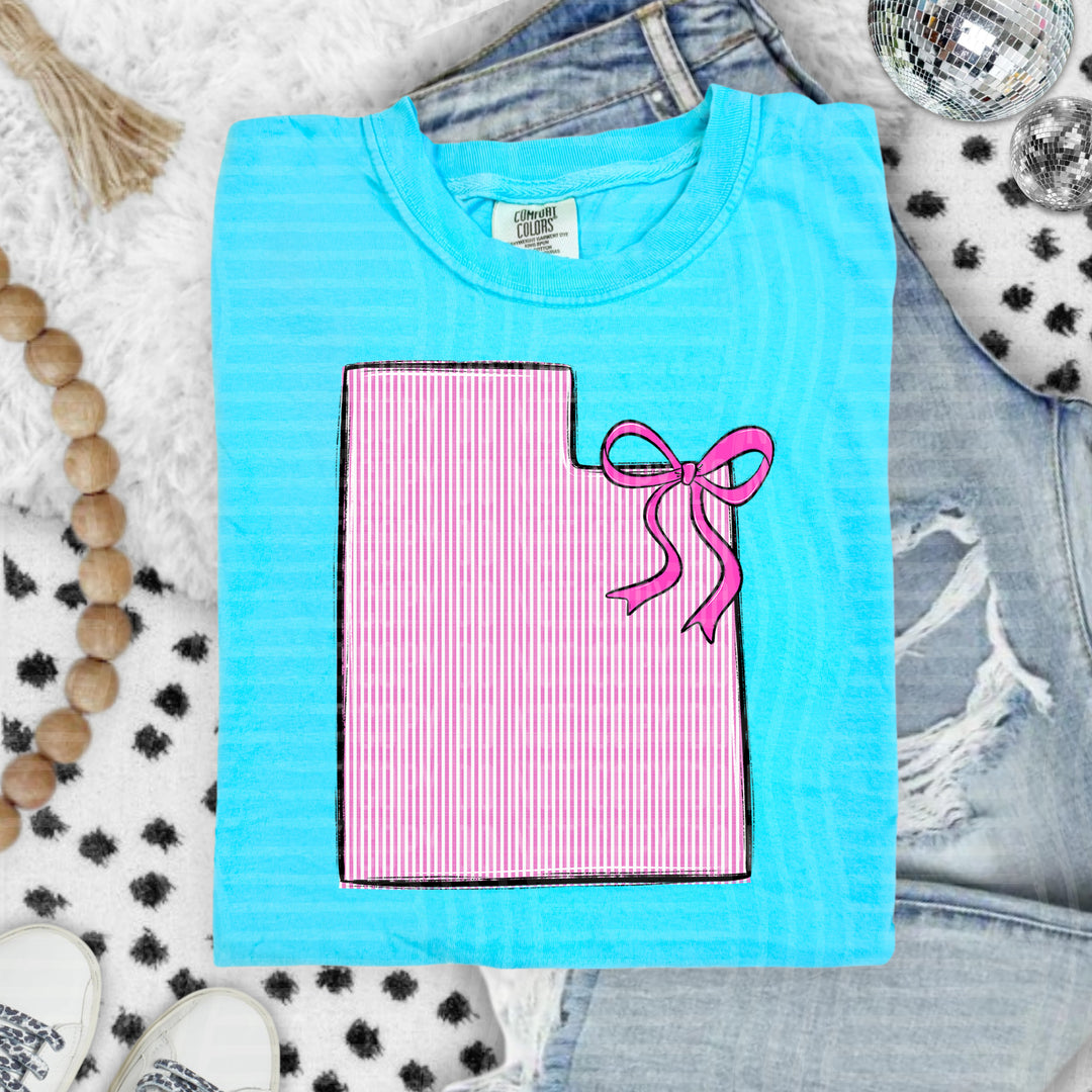 Seersucker States With Bow DTF Print
