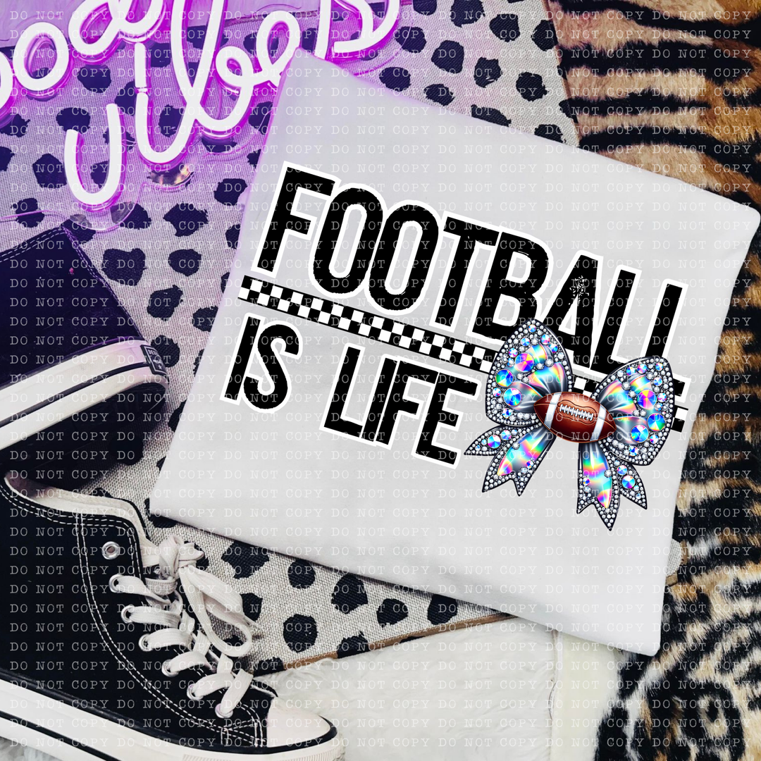 Sports is Life Rhinestone Bows DTF Print