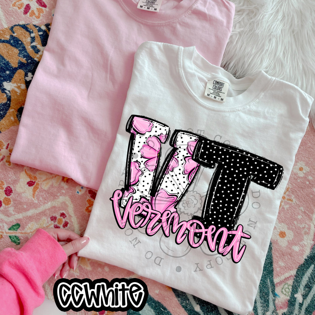 Pink Floral States DTF Print