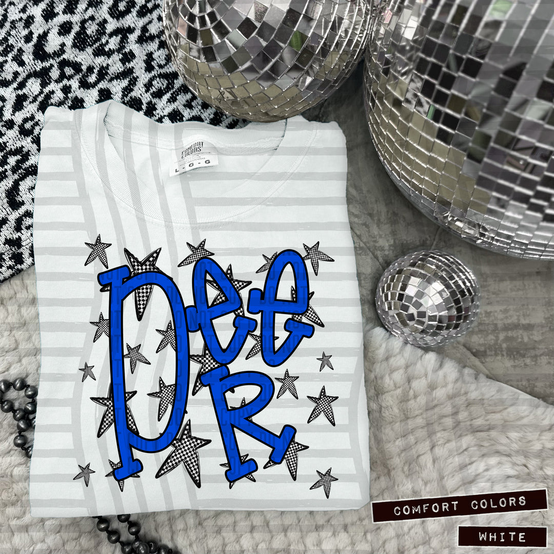 Blue Staggered DTF Print