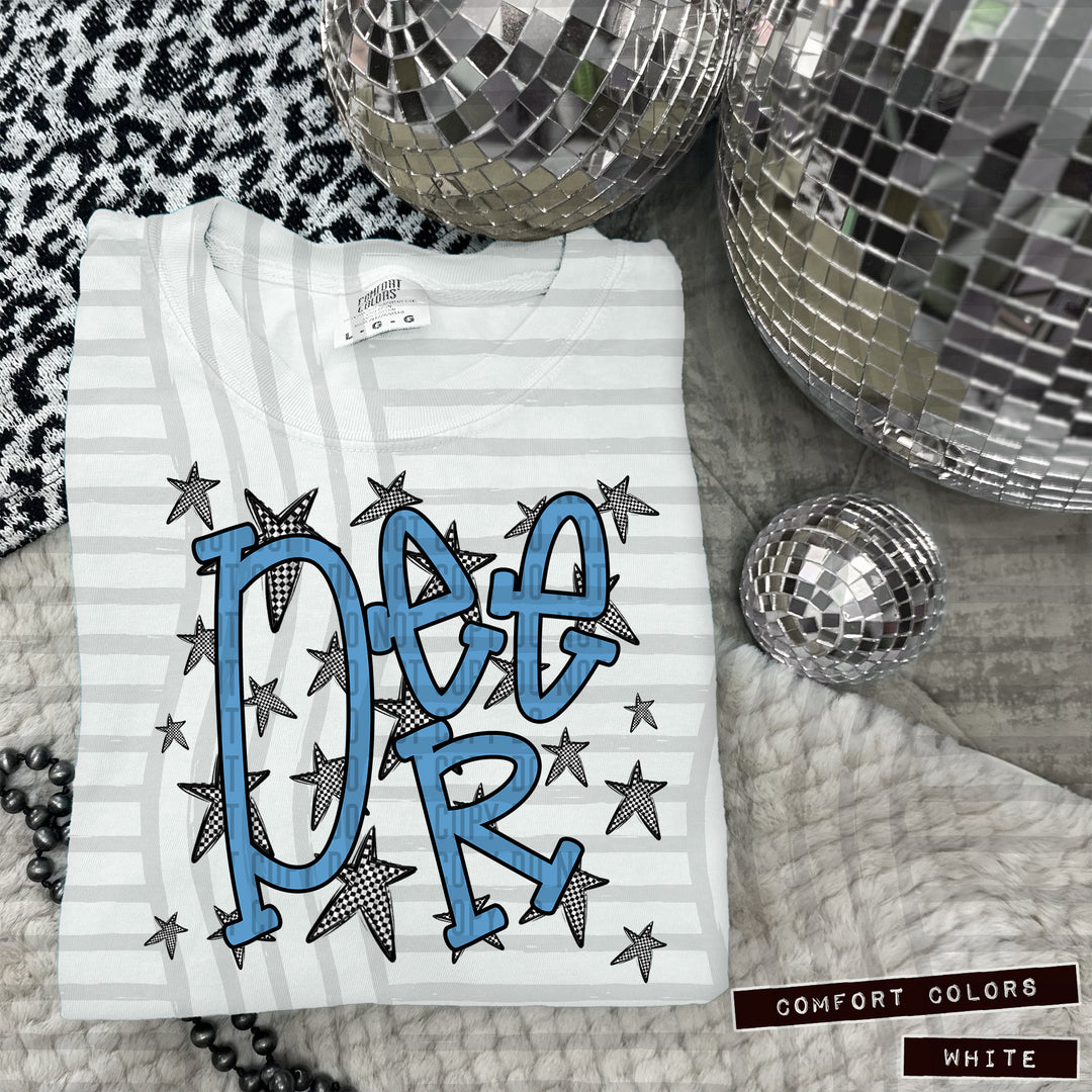 Columbia Blue Staggered DTF Print